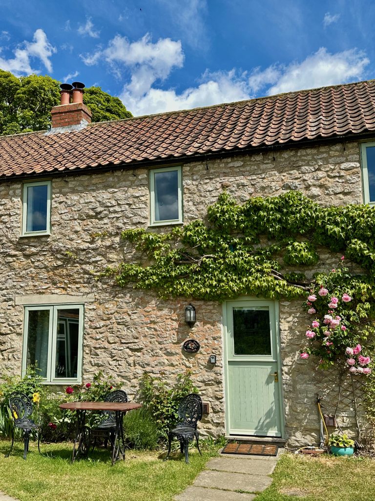 Riccal Dale outside with roses