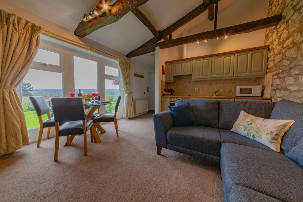 Ryedale living room view from fire to kitchen